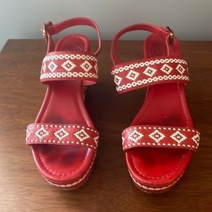 Tory Burch size 8 red and white